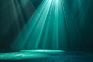 Canvas Print - Ethereal Stage Lighting with Teal Hues and Dramatic Rays