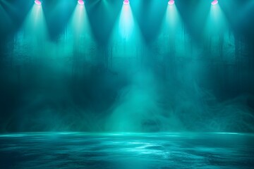 Canvas Print - Ethereal Stage with Dramatic Lighting and Mist Effects