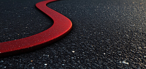 Poster - Curved red road marking