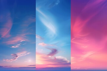 Sticker - Serene Sky Transitions: A Beautiful Blend of Blue and Pink Hues