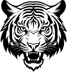 Furious Tiger head icon isolated on white background	
