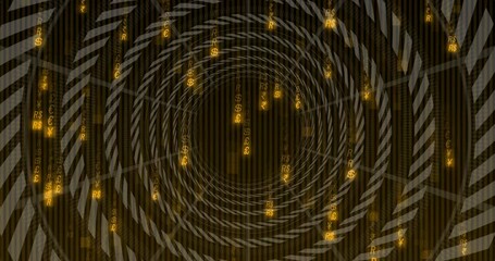 Poster - Animation of digital tunnel over falling letters