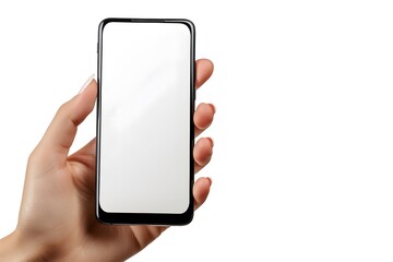 Poster - Hand Holding a Modern Smartphone with a Blank Screen