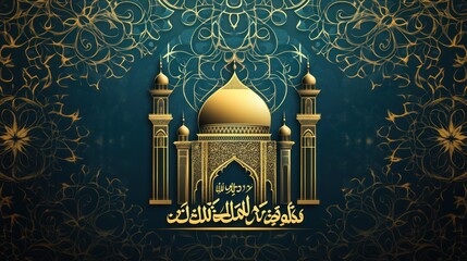 Wall Mural - Golden Mosque Illustration