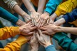 © Valentin - Unity in Diversity: A Collaborative Gesture of Hands Coming Together