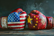 © Алла Морозова - Two boxing gloves with the American flag on one