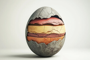 Poster - A detailed diagram showing layers of dinosaur egg, showcasing its unique structure