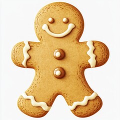 Sticker - A smiling gingerbread man with decorative icing details.