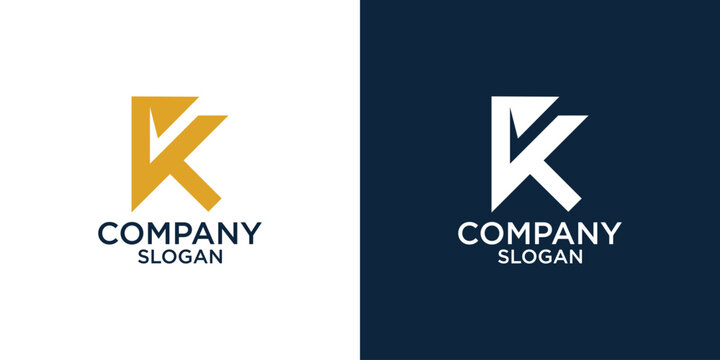 letter k simple abstract monogram logo vector design