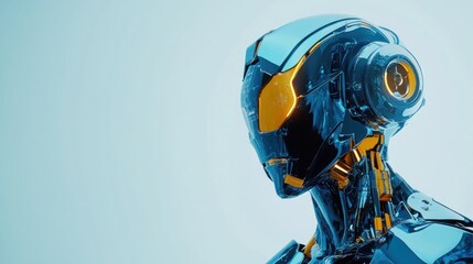 Poster - Futuristic Robot in Blue and Gold