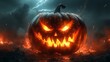 © Intania - Fiery Jack-o'-Lantern with Lightning and Flames