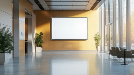 Canvas Print - Modern Lobby with Blank Billboard