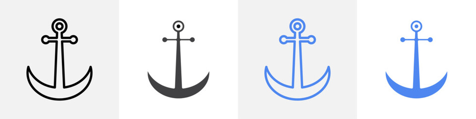 anchor icon vector set use for web ui or app