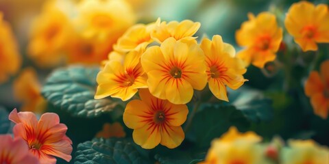 Poster - Colorful Primula Flower Blooming in the Garden