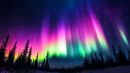 Wall Mural - The Aurora Borealis lights up in the Night Sky