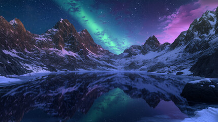 Wall Mural - The Aurora Borealis lights up in the Night Sky