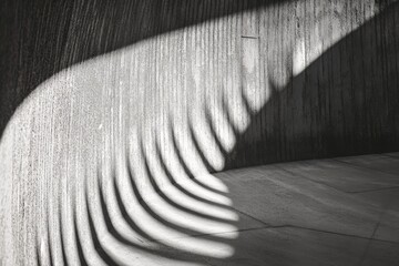 Leinwandbilder - dramatic, curved shadows are cast on a textured concrete wall, creating an intriguing interplay of l