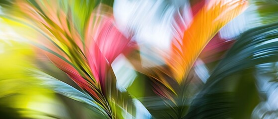 Wall Mural - Abstract Blurred Image of Colorful Plant Leaves