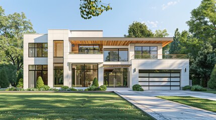 Wall Mural - Modern Luxury Home with Expansive Windows