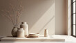 © yahya - Serene Still Life with Ceramic Tableware and Glass Vase