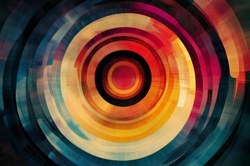 Aufkleber - This image features an abstract circular pattern with vibrant colors, creating a sense of depth and movement, perfect for artistic and dynamic visual representation.