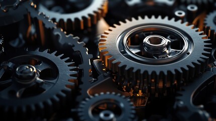 Poster - Interlocking Gears: A Mechanical Masterpiece