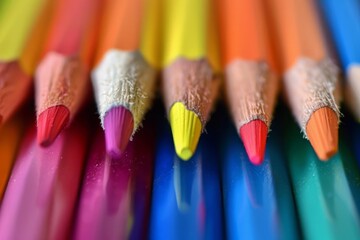 Lots of colorful pencils