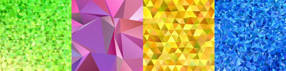 Poster - Chaotic triangle polygon background collection