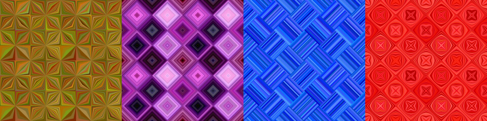 Poster - Seamless color geometric pattern set