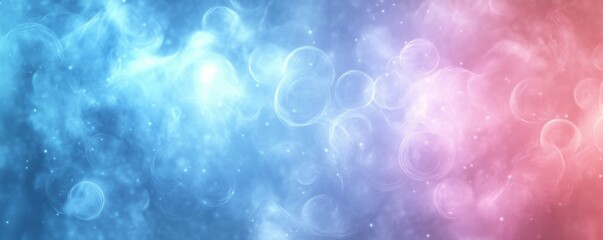 Abstract soft bokeh lights with blue and pink hues, ethereal background concept