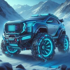 Sticker - Ice-Blue Futuristic Off-Roader