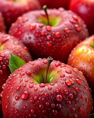 red apples with drops