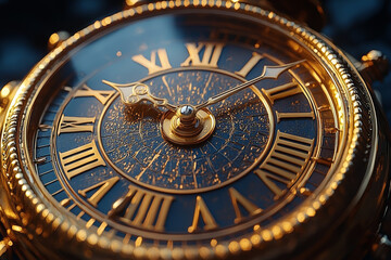 Poster - A clock with its hands moving in a continuous circular motion, symbolizing the relentless passage of time. Concept of timekeeping and continuity.