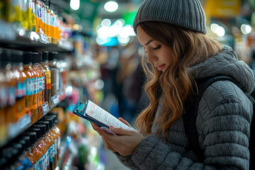Poster - a person updating their shopping list with newly discovered black friday offers. concept of planning