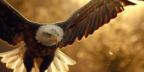 Canvas Print - American Bald Eagle Flying