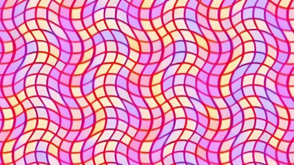 Poster - animation of pink and yellow shapes moving