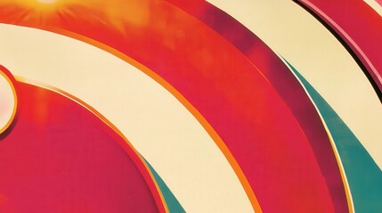 Poster - Dynamic Pop Art Background with Vibrant Blue and Pink Curves