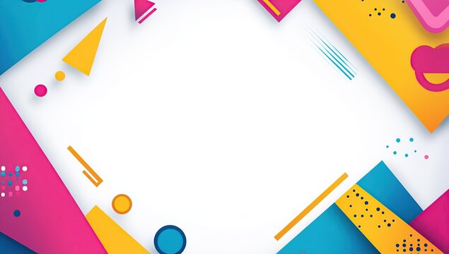 Colorful geometric background vector presentation design template with white copy space for your text