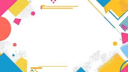 Poster - Colorful geometric background vector presentation design template with white copy space for your text