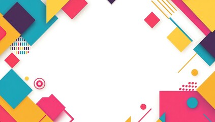 Poster - Colorful geometric background vector presentation design template with white copy space for your text