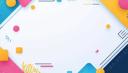 Poster - Colorful geometric background vector presentation design template with white copy space for your text