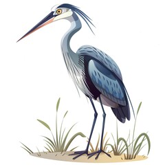 Heron Aether animal cartoon isolated whitebackground 16:9