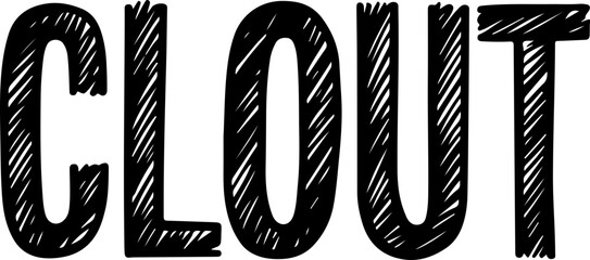 bold typography design featuring word 'clout'