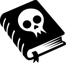 Poster - Stylized Book with Skull Icon Design