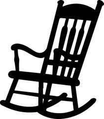 Poster - Silhouette of a Classic Rocking Chair