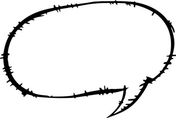 Canvas Print - Barbed Wire Speech Bubble Design Element