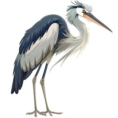 Canvas Print - Heron Sympathy emotion fantasy animal cartoon isolated whitebackground