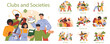 © inspiring.team - Clubs and Societies Flat Vector illustration