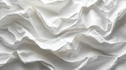 Poster - Crumpled white paper texture, abstract background. Design and creativity concept