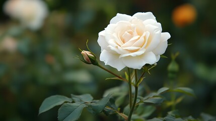 Poster - White rose border flower plant petal.White rose border flower plant petal.